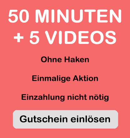 gutscheincode für 50 gratis minuten zum chatten und 5 kostenlose amateursex filme